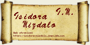 Isidora Miždalo vizit kartica